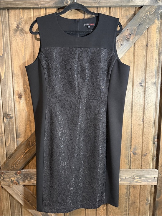 Jeanne Beker Dresses & Skirts - Black Lace-Front Sleeveless Sheath Dress